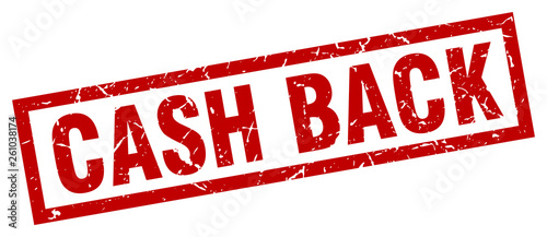 square grunge red cash back stamp
