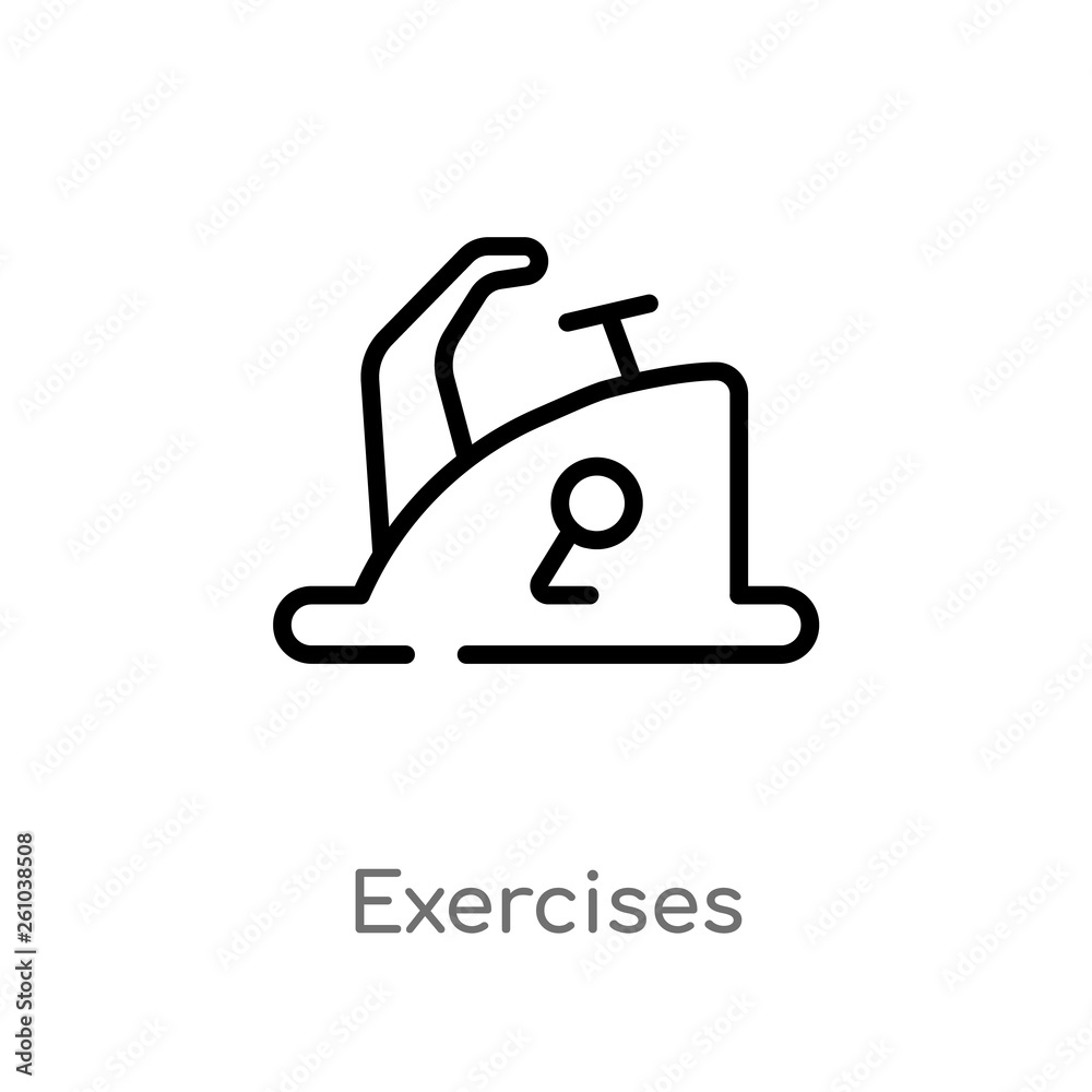 outline exercises vector icon. isolated black simple line element illustration from transport concept. editable vector stroke exercises icon on white background