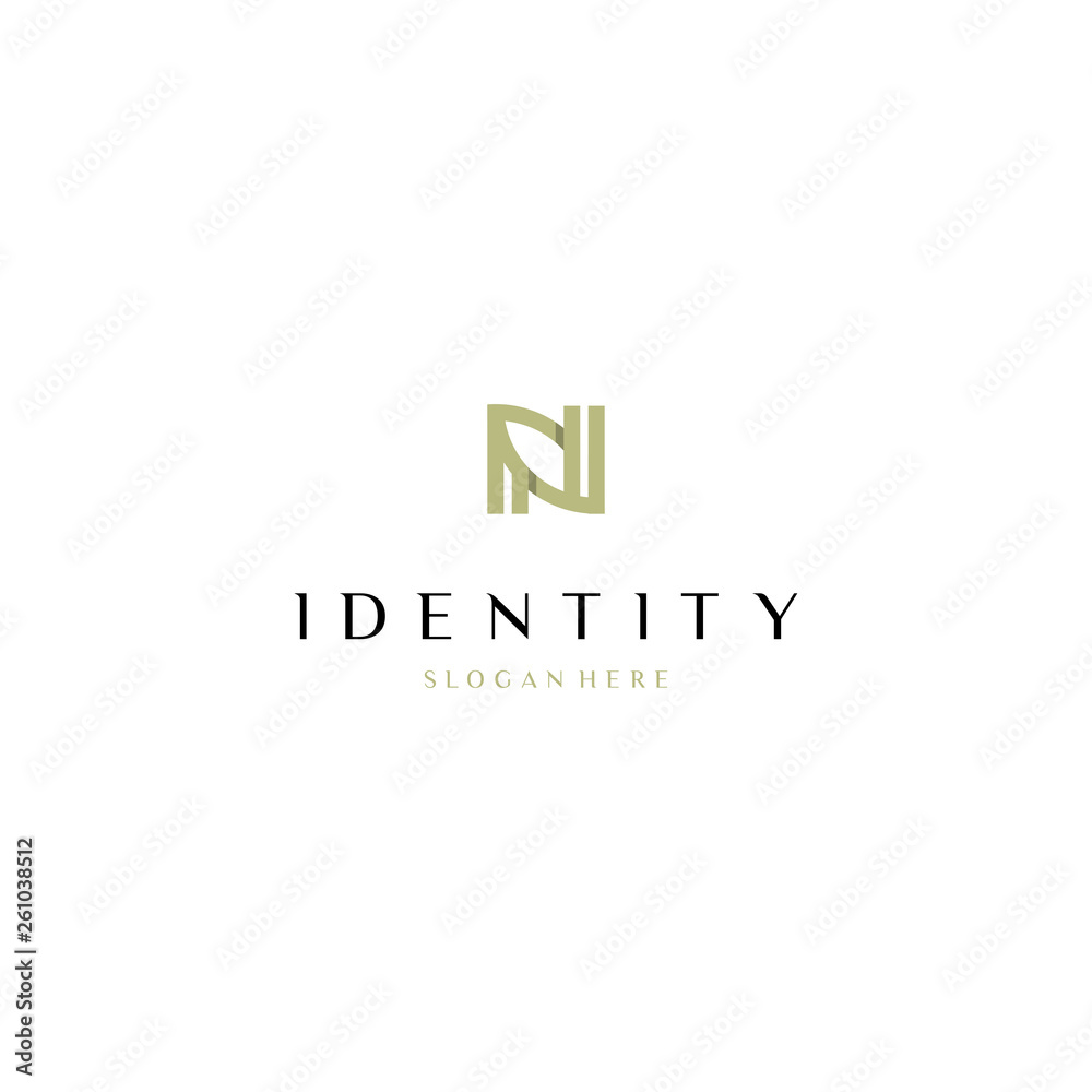 N logo with leaf element, letter N with leaf concepts N logo template letter N icon nature logo template