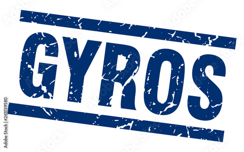 square grunge blue gyros stamp
