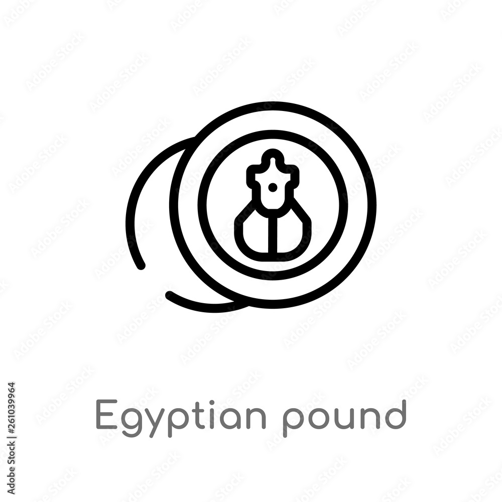 outline egyptian pound vector icon. isolated black simple line element illustration from africa concept. editable vector stroke egyptian pound icon on white background outline egyptian pound vector icon. isolated black simple line element illustration from africa concept. editable vector stroke egyptian pound icon on white background