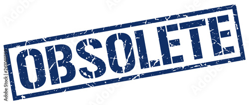 obsolete blue grunge square vintage rubber stamp