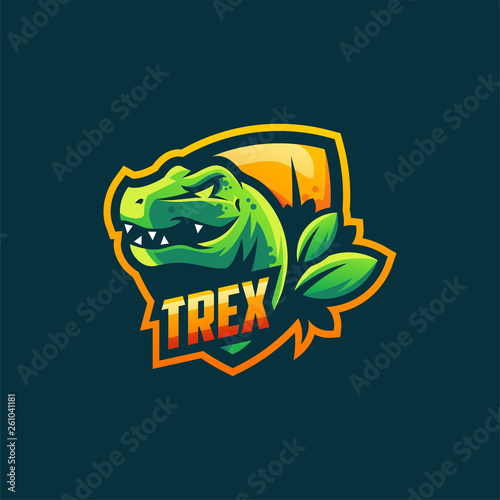 trex logo design vector illustration template