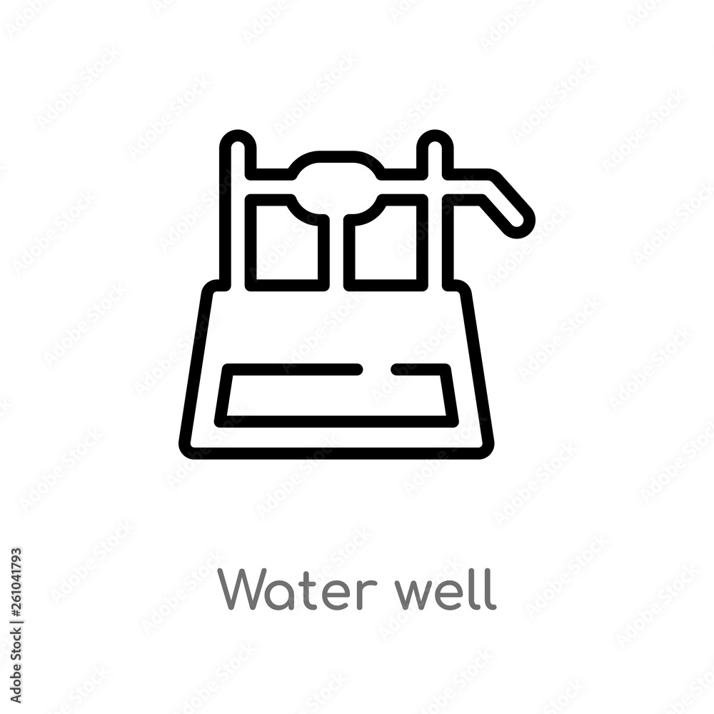 outline water well vector icon. isolated black simple line element illustration from agriculture farming concept. editable vector stroke water well icon on white background outline water well vector icon. isolated black simple line element illustration from agriculture farming concept. editable vector stroke water well icon on white background