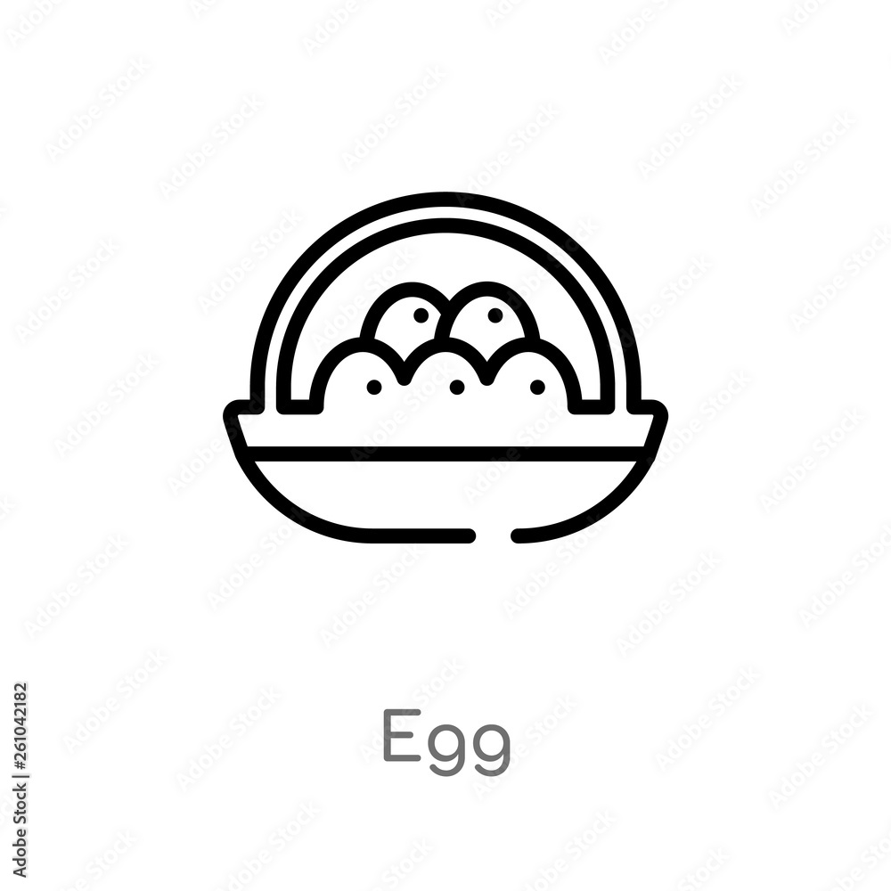 outline egg vector icon. isolated black simple line element illustration from agriculture concept. editable vector stroke egg icon on white background