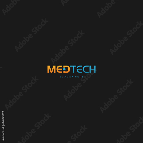 Med Tech Creative Brand Text Simple Logo Design Element Vector Template