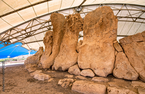 Megalithic temple complex  - Hagar Qim in Malta photo