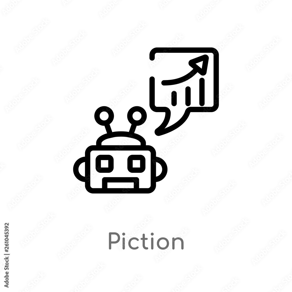 outline piction vector icon. isolated black simple line element illustration from artificial intelligence concept. editable vector stroke piction icon on white background outline piction vector icon. isolated black simple line element illustration from artificial intelligence concept. editable vector stroke piction icon on white background
