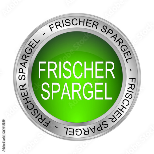 fresh Asparagus Button - in german - 3D illustration