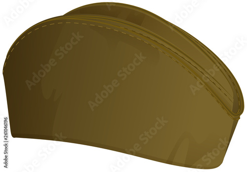 Russian summer military cap. Soldier's retro hat isolated on white