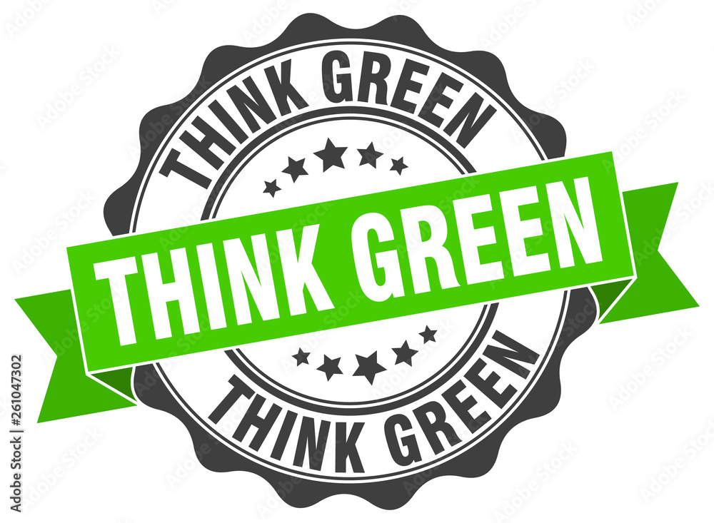 Fototapeta premium think green stamp. sign. seal