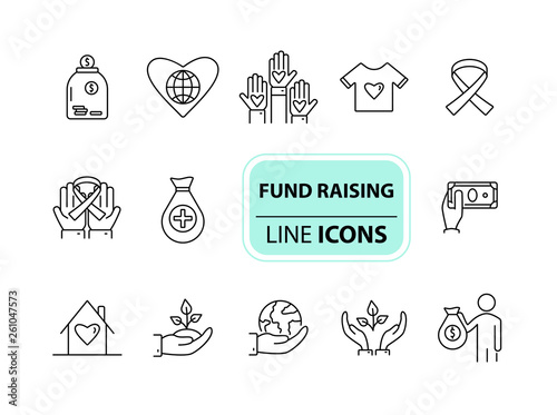 Fund raising icons