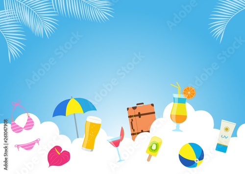 Vacation image drawn in the sky
