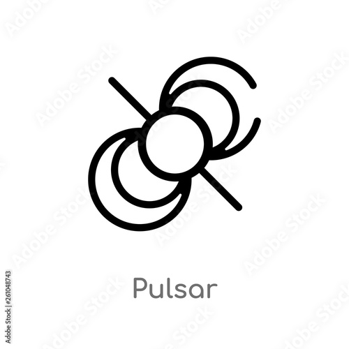 outline pulsar vector icon. isolated black simple line element illustration from astronomy concept. editable vector stroke pulsar icon on white background photo