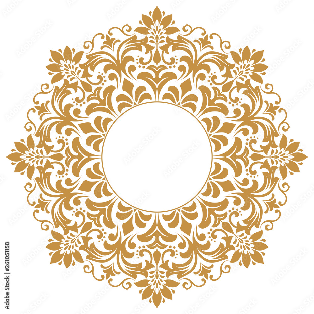 Decorative frame Elegant vector element for design in Eastern style, place for text. Floral golden border. Lace illustration for invitations and greeting cards. Decorative frame Elegant vector element for design in Eastern style, place for text. Floral golden border. Lace illustration for invitations and greeting cards.