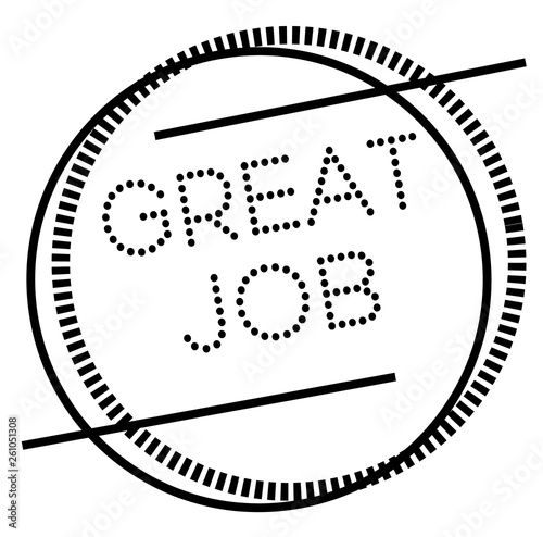 GREAT JOB stamp on white