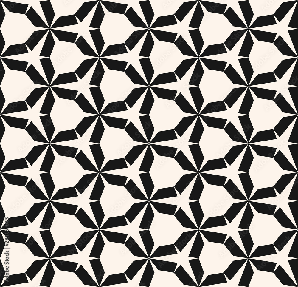 Vector seamless geometric pattern. Black and white texture with hexagonal grid Vector seamless geometric pattern. Black and white texture with hexagonal grid