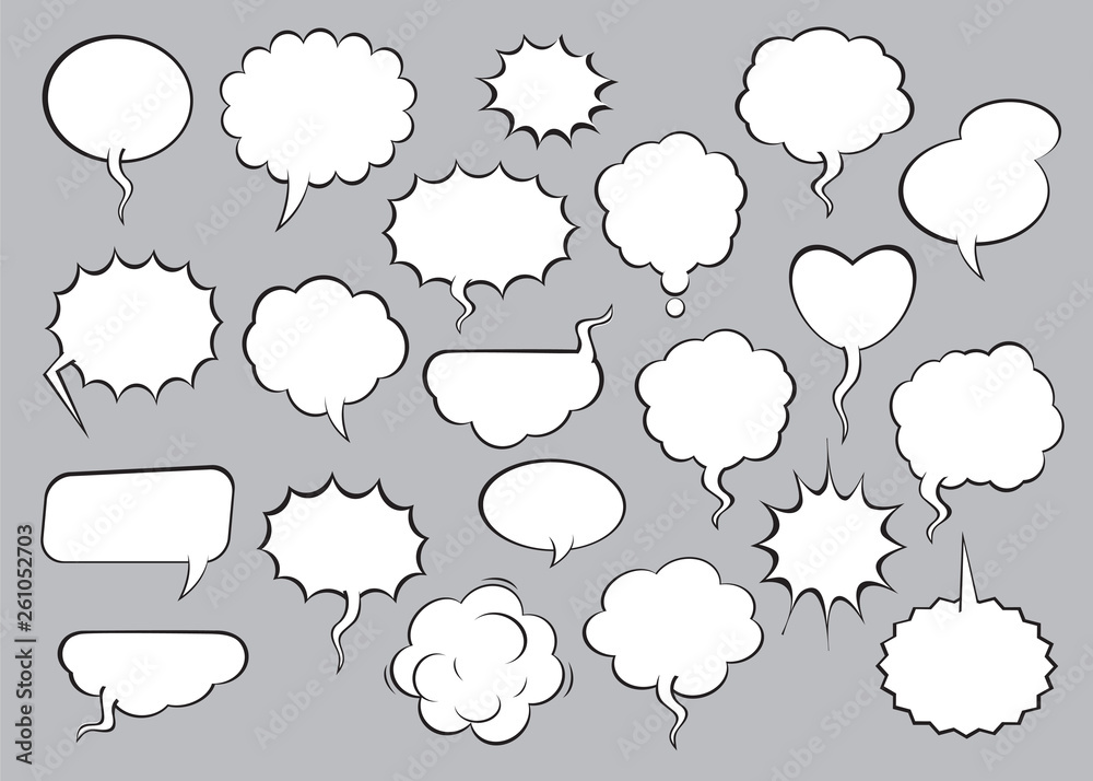 Fototapeta premium Set of comic speech bubbles. Vector Illustration.