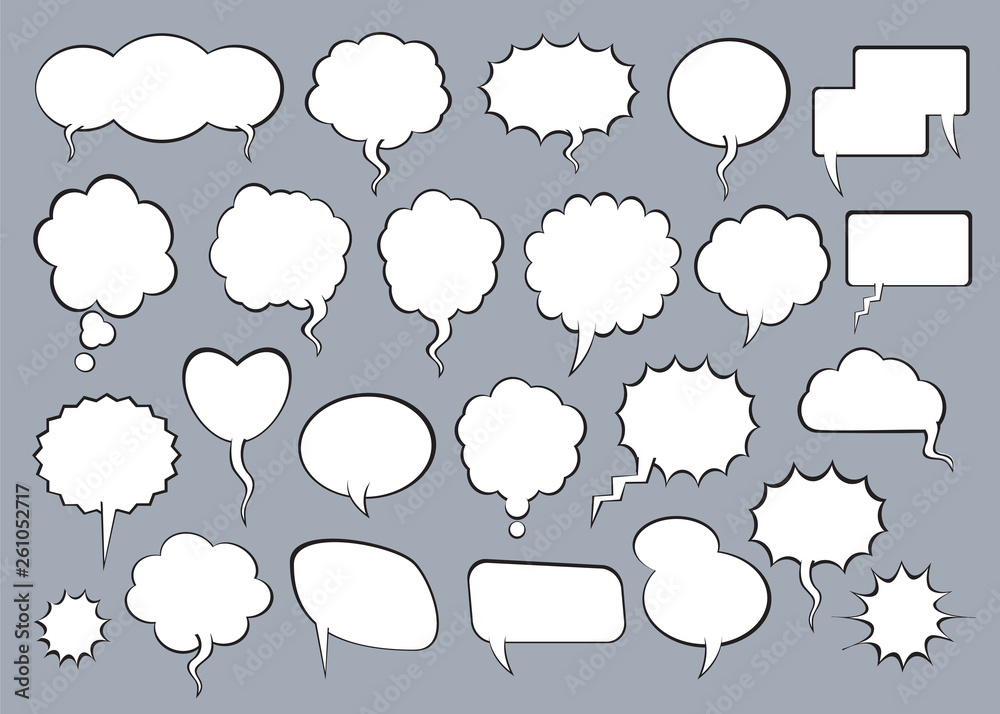 Fototapeta premium Set of comic speech balloons. Vector Illustration.