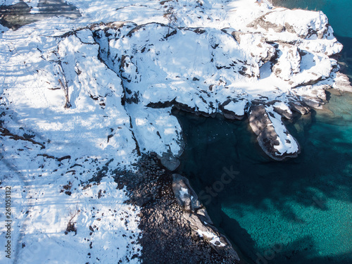 Aerial view of winter blue ...