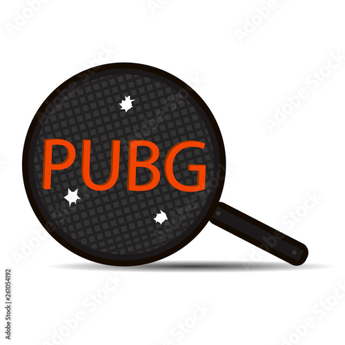 The famous pan in the video game PUBG on a white background with three bullet holes. Vector illustration