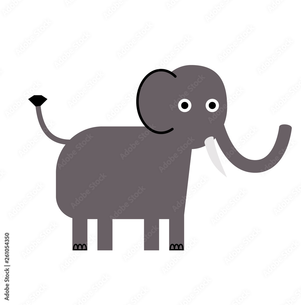Obraz premium Elephant flat illustration