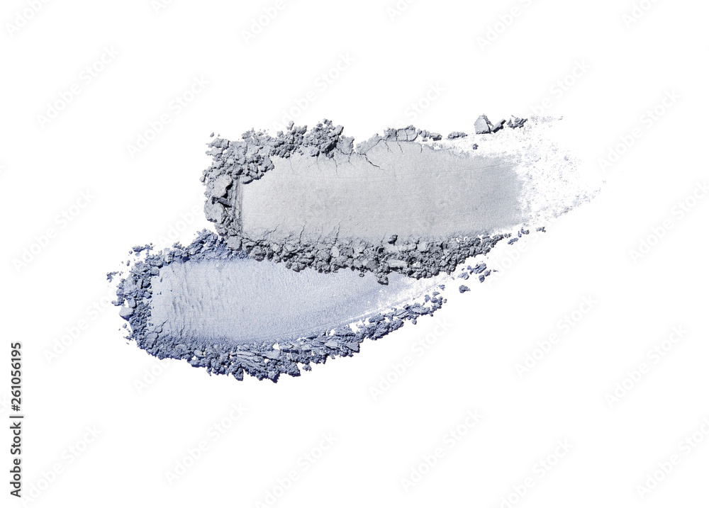 Eye shadow gray smudged on white isolated background