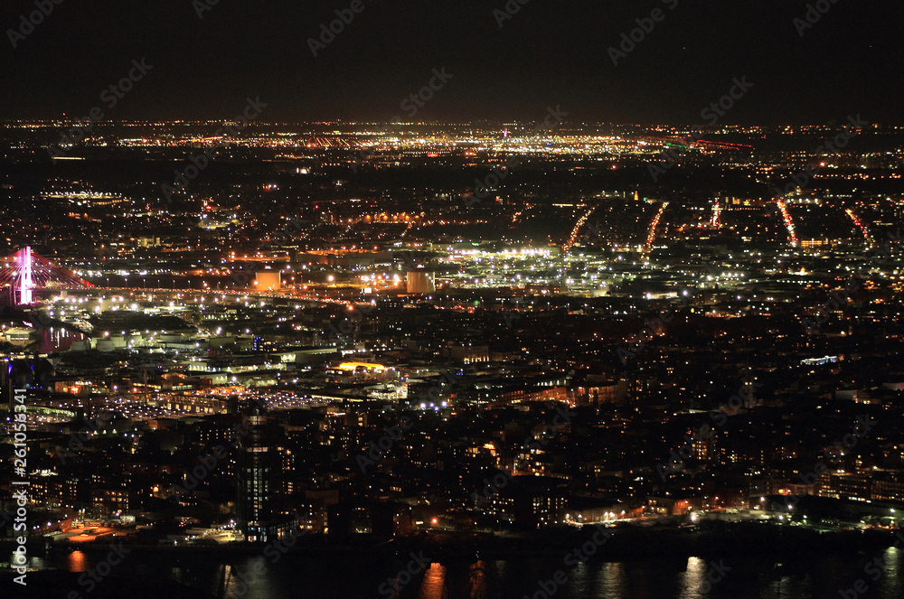 Panoramic view of night New York