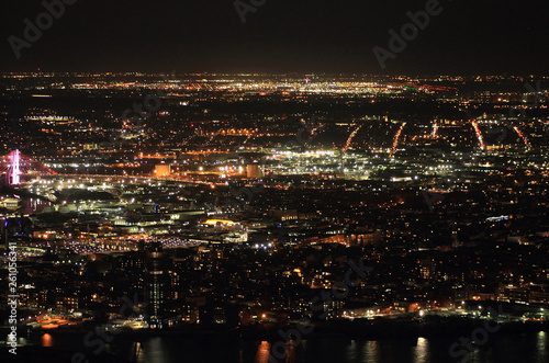 Panoramic view of night New York