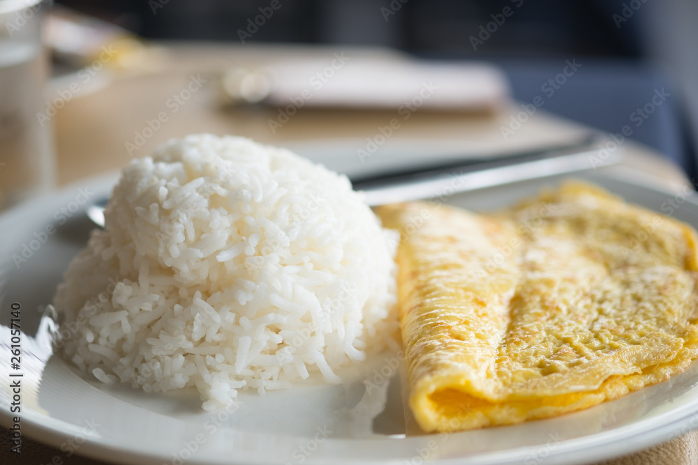 Omelette with rice Thai food Omelette with rice Thai food