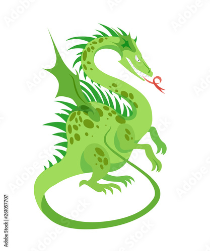 Green cartoon dragon © Юлия Баслык