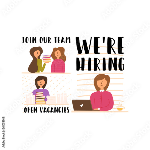 Vector Flat Banner open vacancies