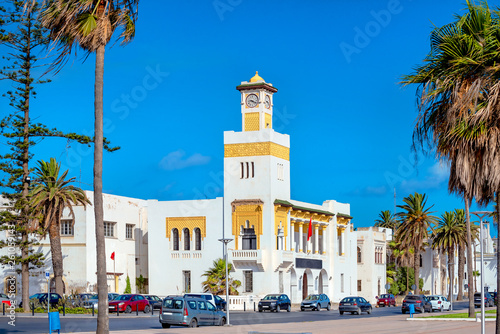 Cityscape with urban clock tower in Essaouira. Morocco, North Africa © Valery Bareta