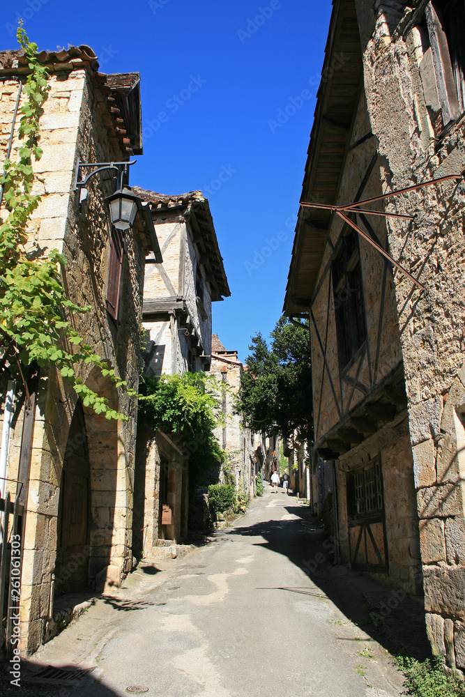 street in saint-cirq-la-popie (france)