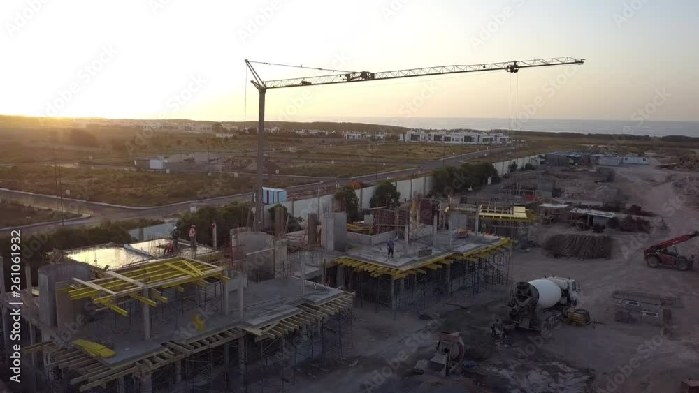 Drone shot of a construction site Drone shot of a construction site
