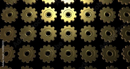 Wallpaper Mural golden gear top view Torontodigital.ca