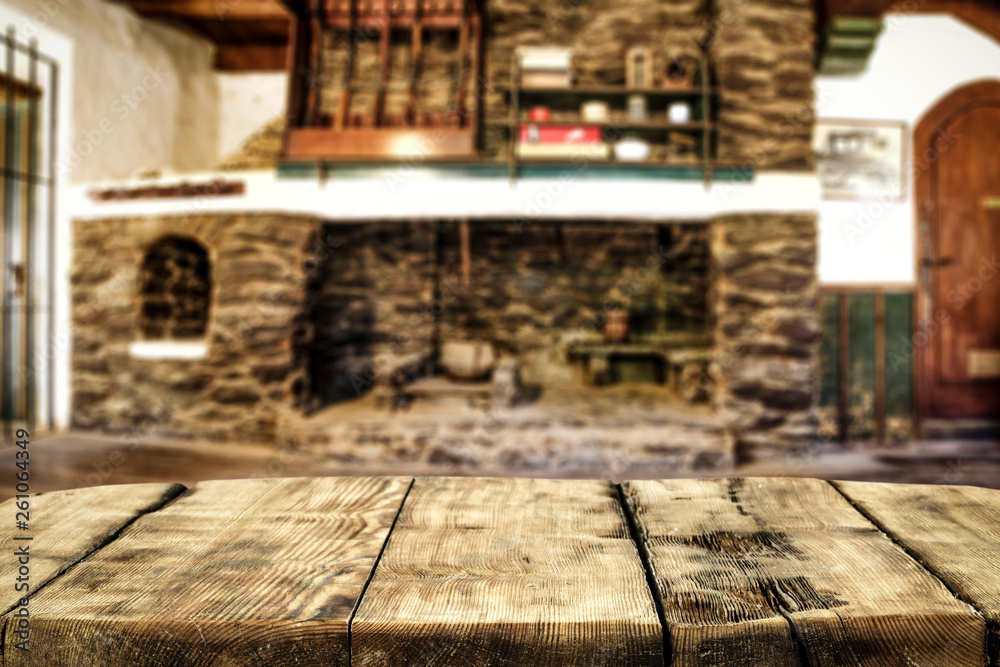 Desk of free space and fireplace in home interior. Wild west background. Desk of free space and fireplace in home interior. Wild west background.