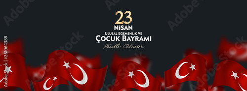 23 April, National Sovereignty and Children’s Day (23 nisan ulusal egemenlik ve cocuk bayrami) vector illustration to share on social media	