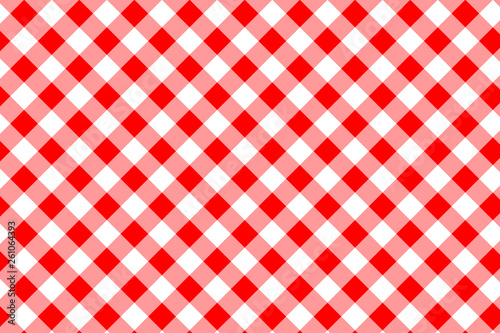 Red Gingham pattern. Texture from rhombus/squares for - plaid, tablecloths, clothes, shirts, dresses, paper, bedding, blankets, quilts and other textile products. Vector illustration.