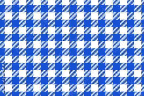 Blue and white tablecloth pattern, Texture from rhombus/squares for - plaid, tablecloths, clothes, shirts, dresses, paper, blankets and other textile products. Vector illustration.