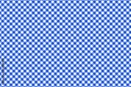 Blue and white tablecloth pattern, Texture from rhombus/squares for - plaid, tablecloths, clothes, shirts, dresses, paper, blankets and other textile products. Vector illustration.