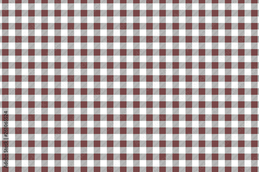 Red diagonal Gingham pattern. Texture from rhombus/squares for - plaid, tablecloths, clothes, shirts, dresses, paper, bedding, blankets, quilts and other textile products. Vector illustration.