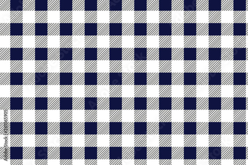 Blue and white tablecloth pattern, Texture from rhombus/squares for - plaid, tablecloths, clothes, shirts, dresses, paper, blankets and other textile products. Vector illustration.