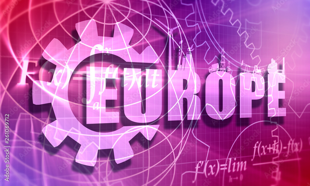 Energy and Power icons. Sustainable energy generation and heavy industry. Europe word decorated by gear. Math science engineered drawn project plot concept Energy and Power icons. Sustainable energy generation and heavy industry. Europe word decorated by gear. Math science engineered drawn project plot concept