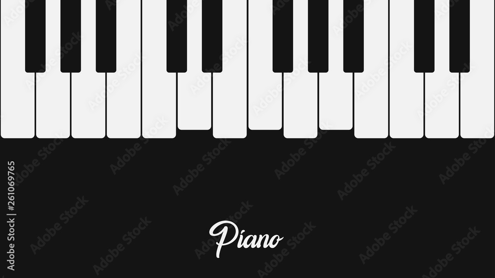 Fototapeta premium Music background with piano keys. Vector illustration. 