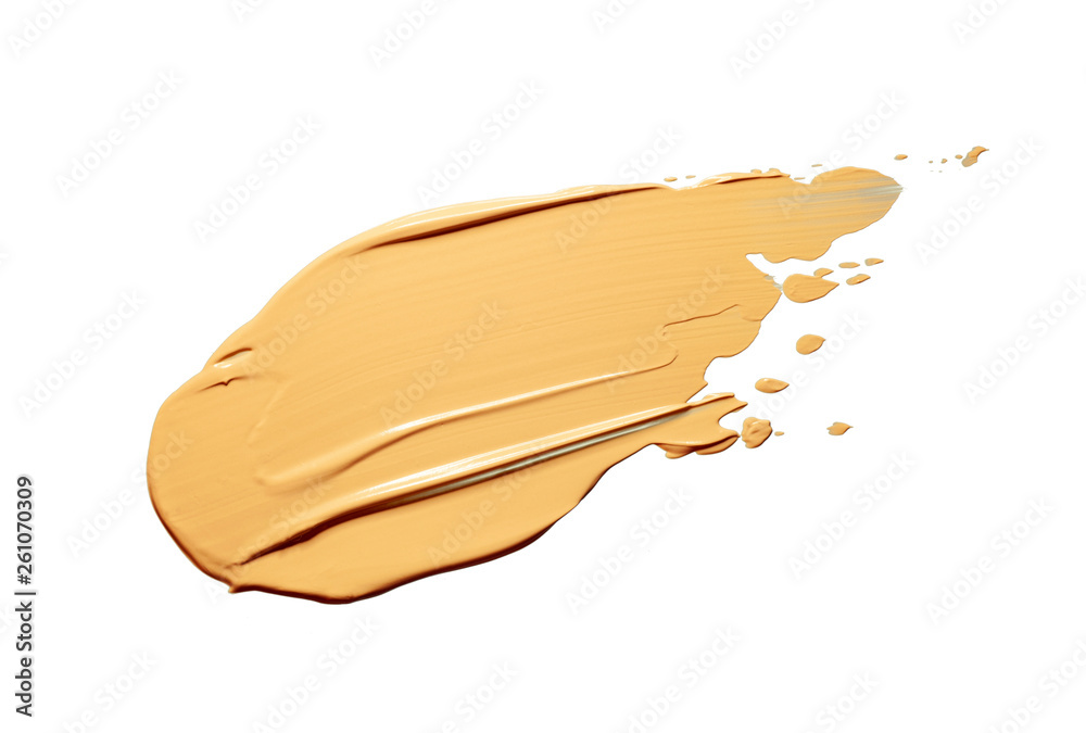 Fototapeta premium Foundation bb cc smudged sample isolated on a white background