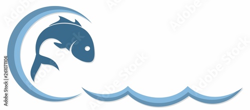 Fish with a blue wave.