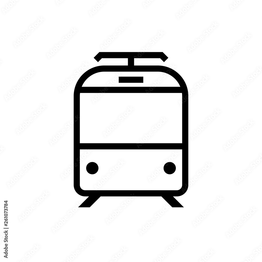 Tram front view icon. Clipart image isolated on white background Tram front view icon. Clipart image isolated on white background