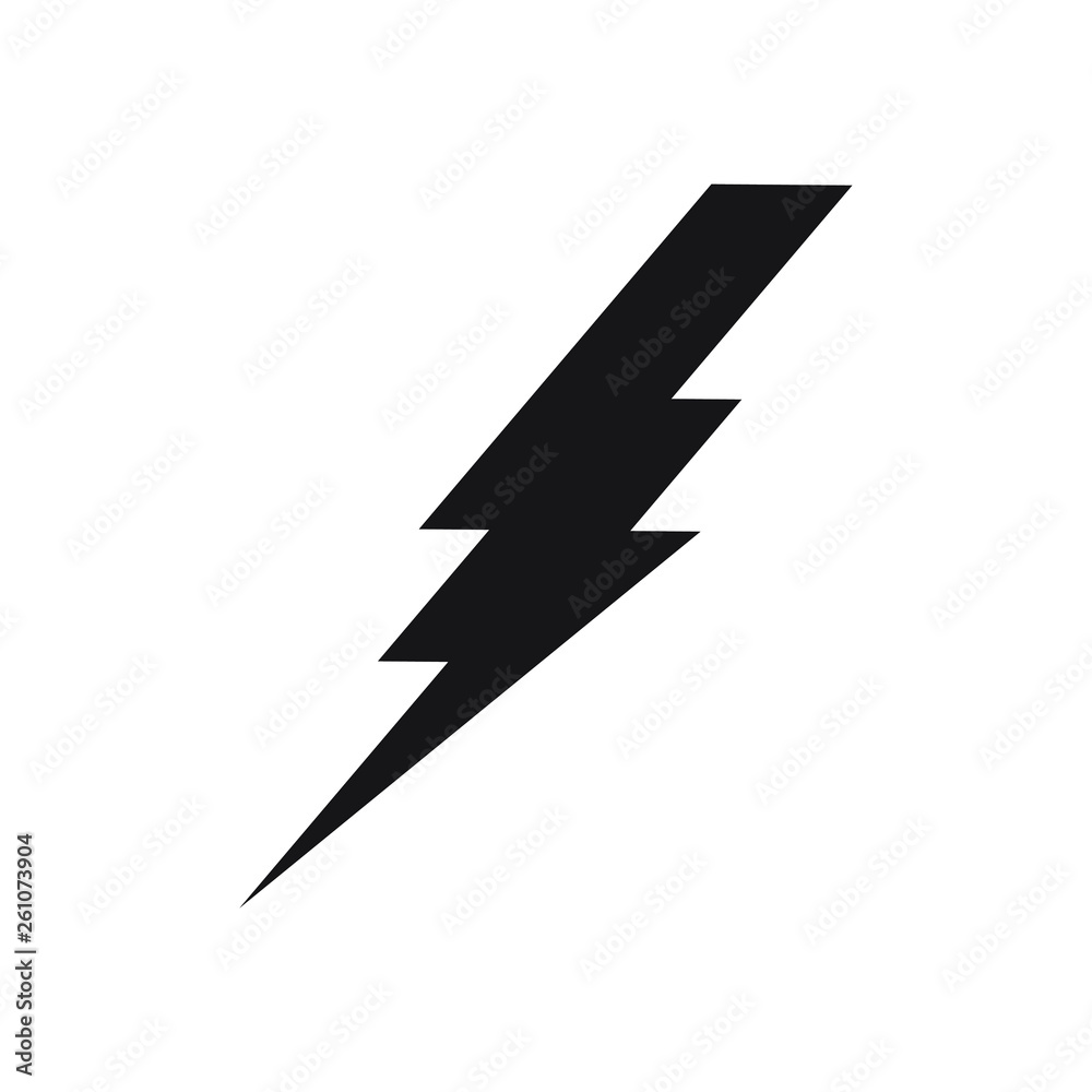 Lightning bolt, electricity power vector icon