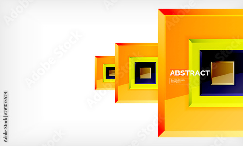 Geometric abstract background, modern square design